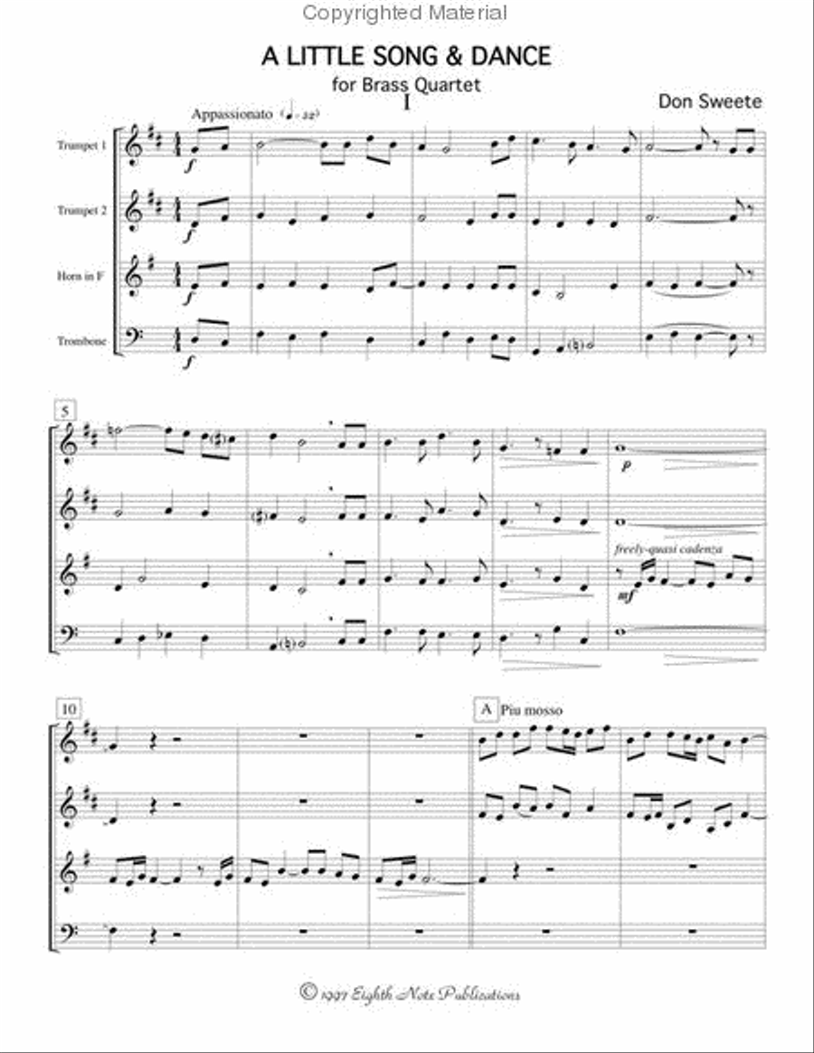 A Little Song and Dance A Little Song and Dance Brass Quartet scores gallery preview page 2