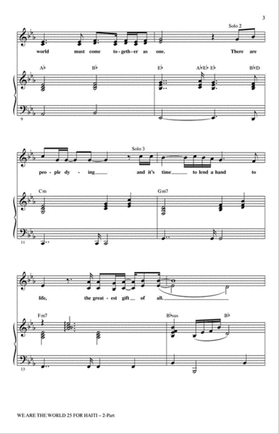 We Are the World 25 for Haiti Choir scores gallery preview page 3