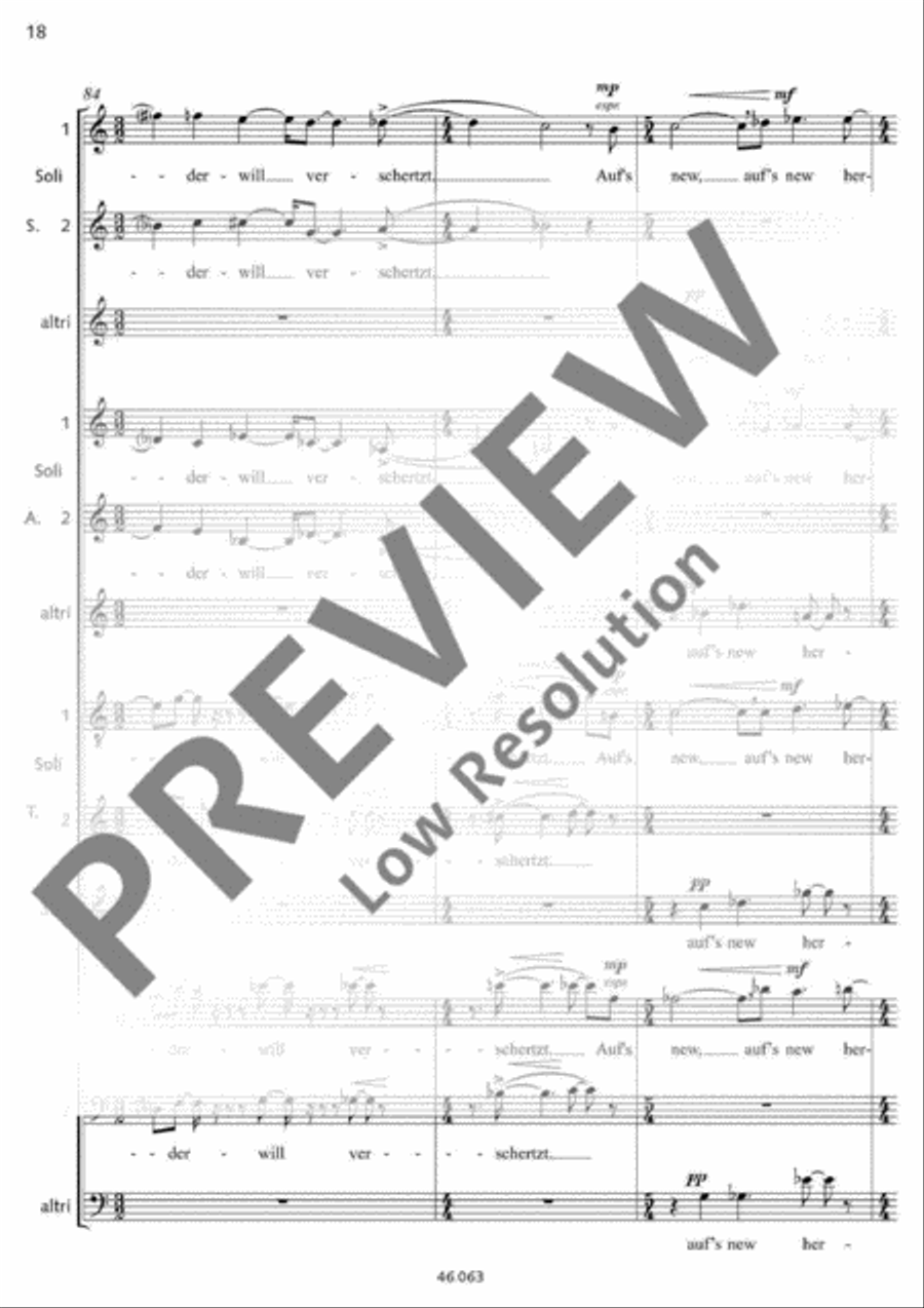 Karfreitags-Sonett 4-Part scores gallery preview page 19
