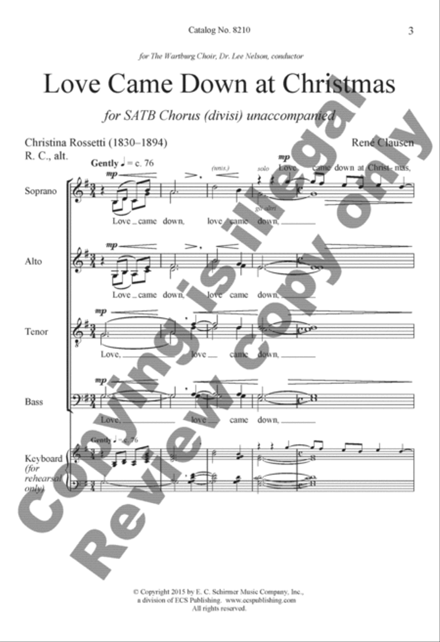 Love Came Down at Christmas 4-Part scores gallery preview page 6