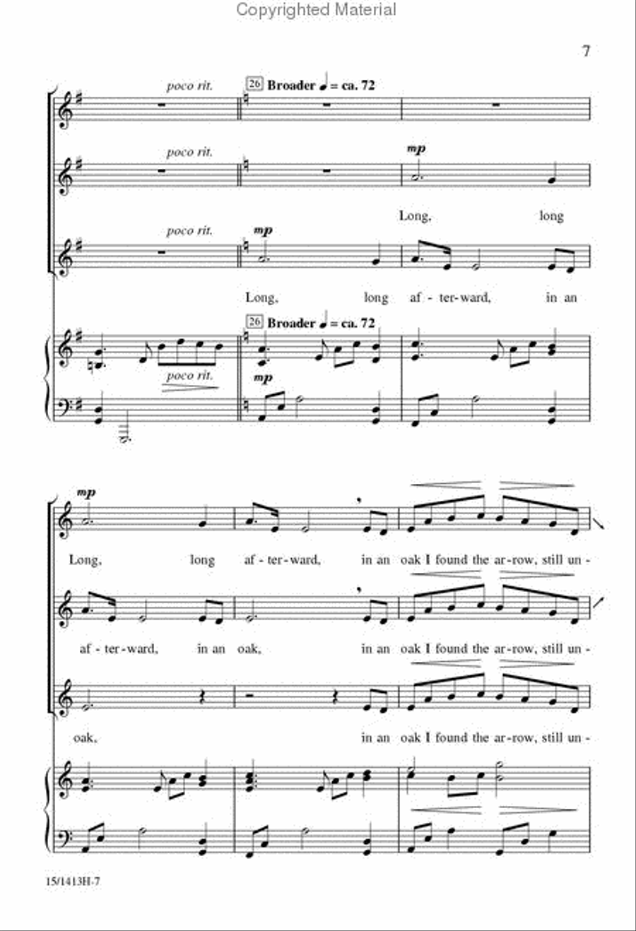 The Arrow and the Song SSA scores gallery preview page 6