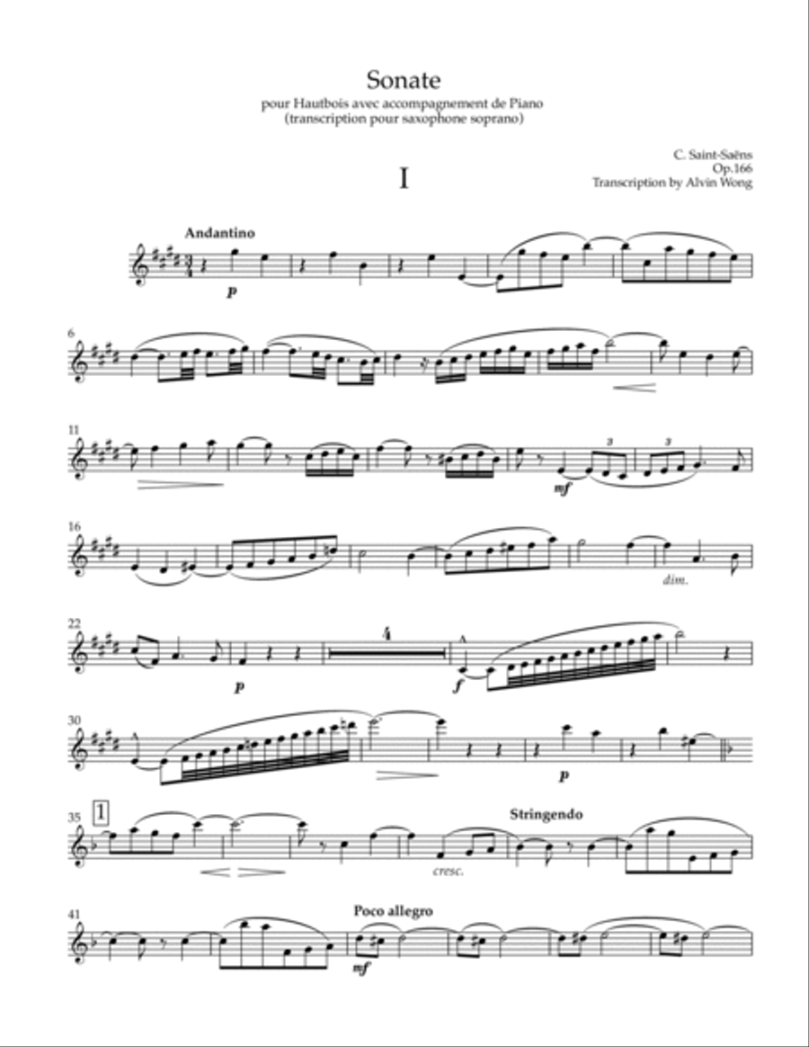 Oboe Sonata Op.166 - Soprano Saxophone