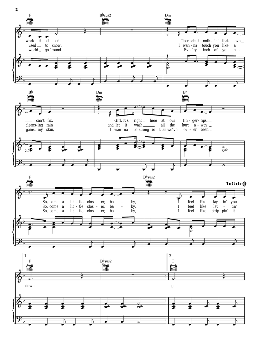 Come A Little Closer Come A Little Closer Piano, Vocal, Guitar scores gallery preview page 2