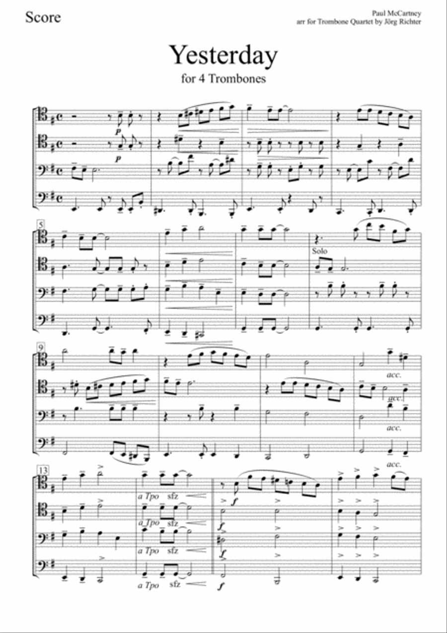 Yesterday Brass Quartet scores gallery preview page 2