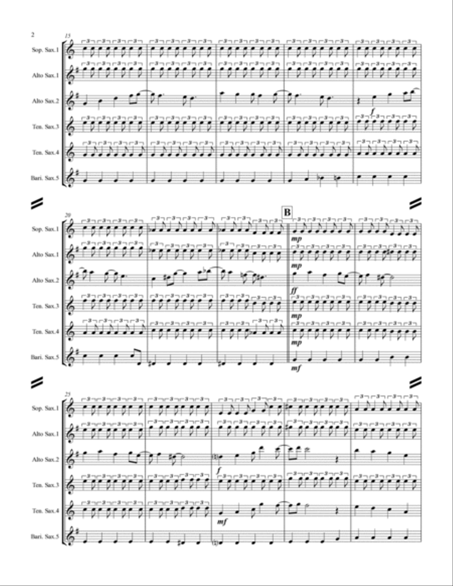 All I Want For Christmas Is You Saxophone Quintet scores gallery preview page 3