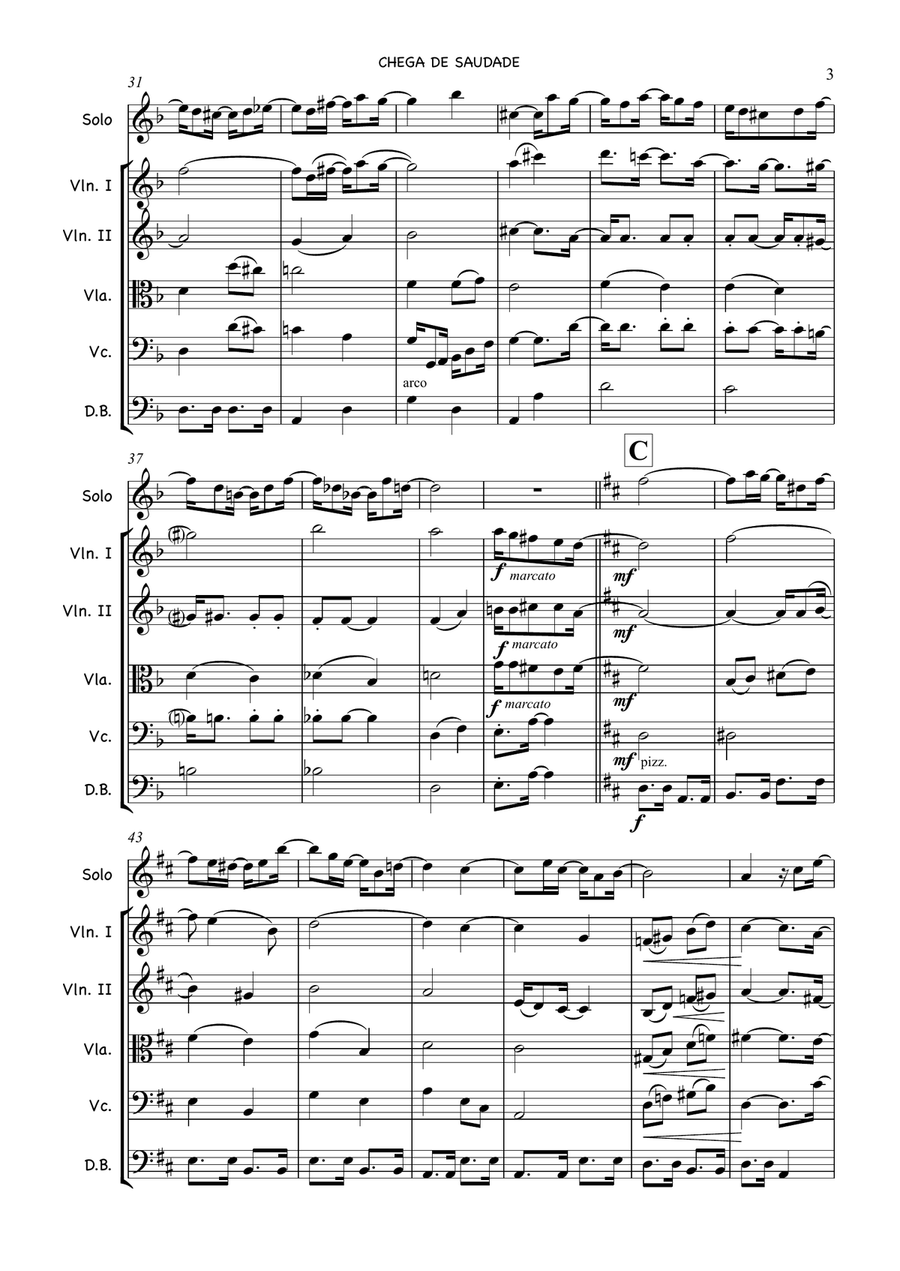 Chega De Saudade (no More Blues) String Orchestra scores gallery preview page 3