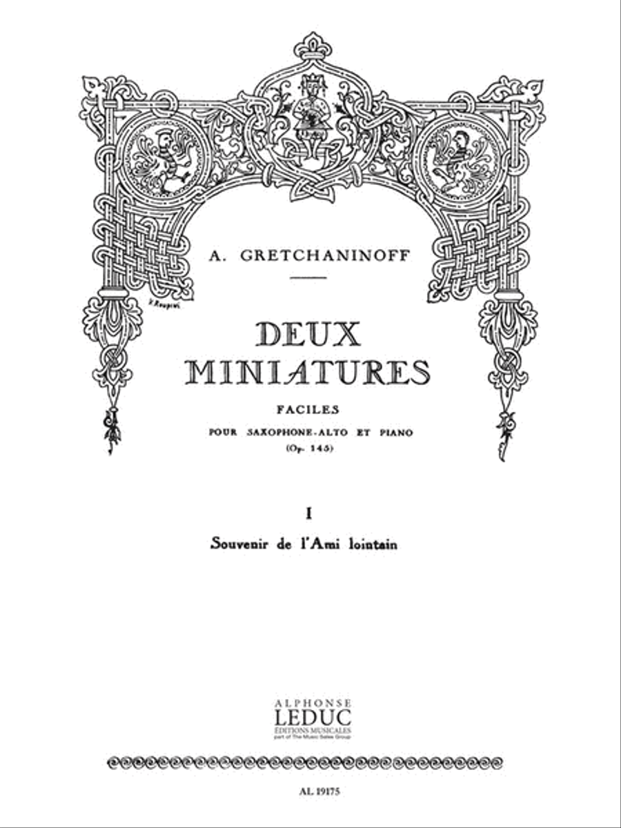2 Miniatures Op. 145, No. 1 - Souvenir Alto Saxophone scores gallery preview page 1