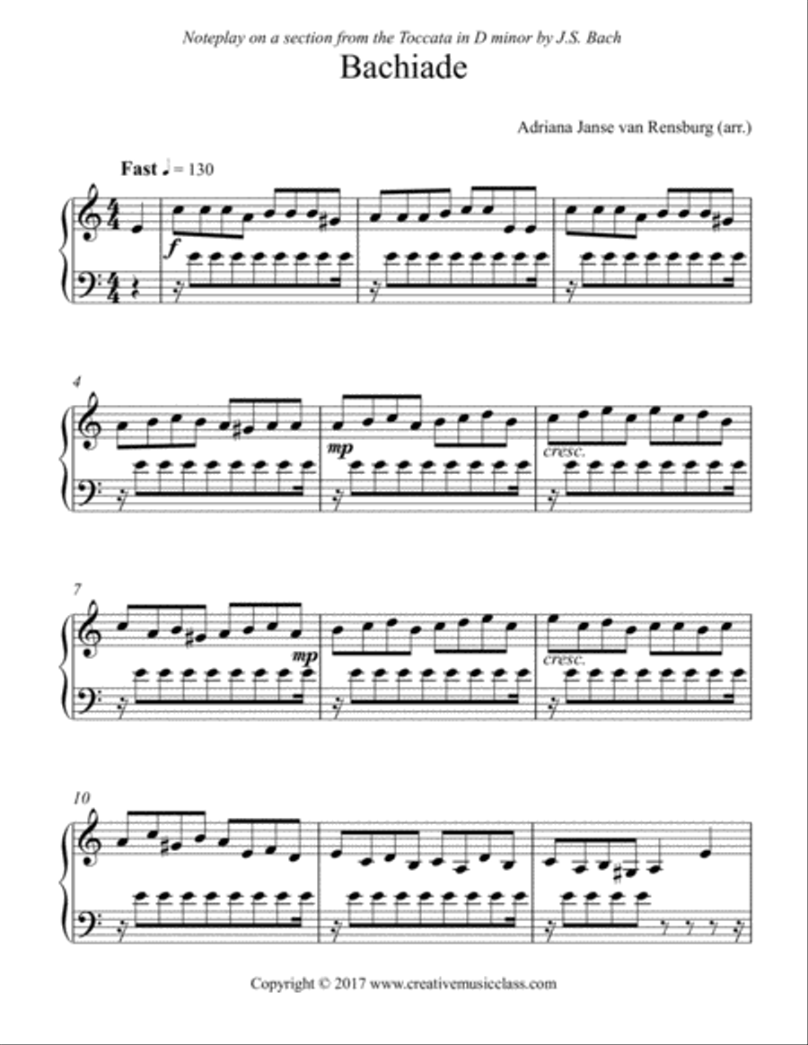Bachiade Bachiade Piano Solo scores gallery preview page 1