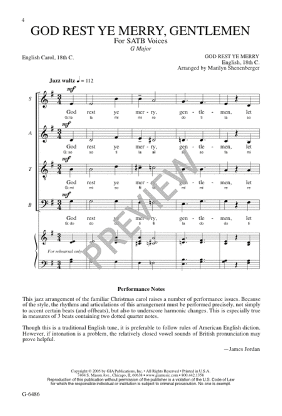 God Rest Ye Merry, Gentlemen 4-Part scores gallery preview page 4