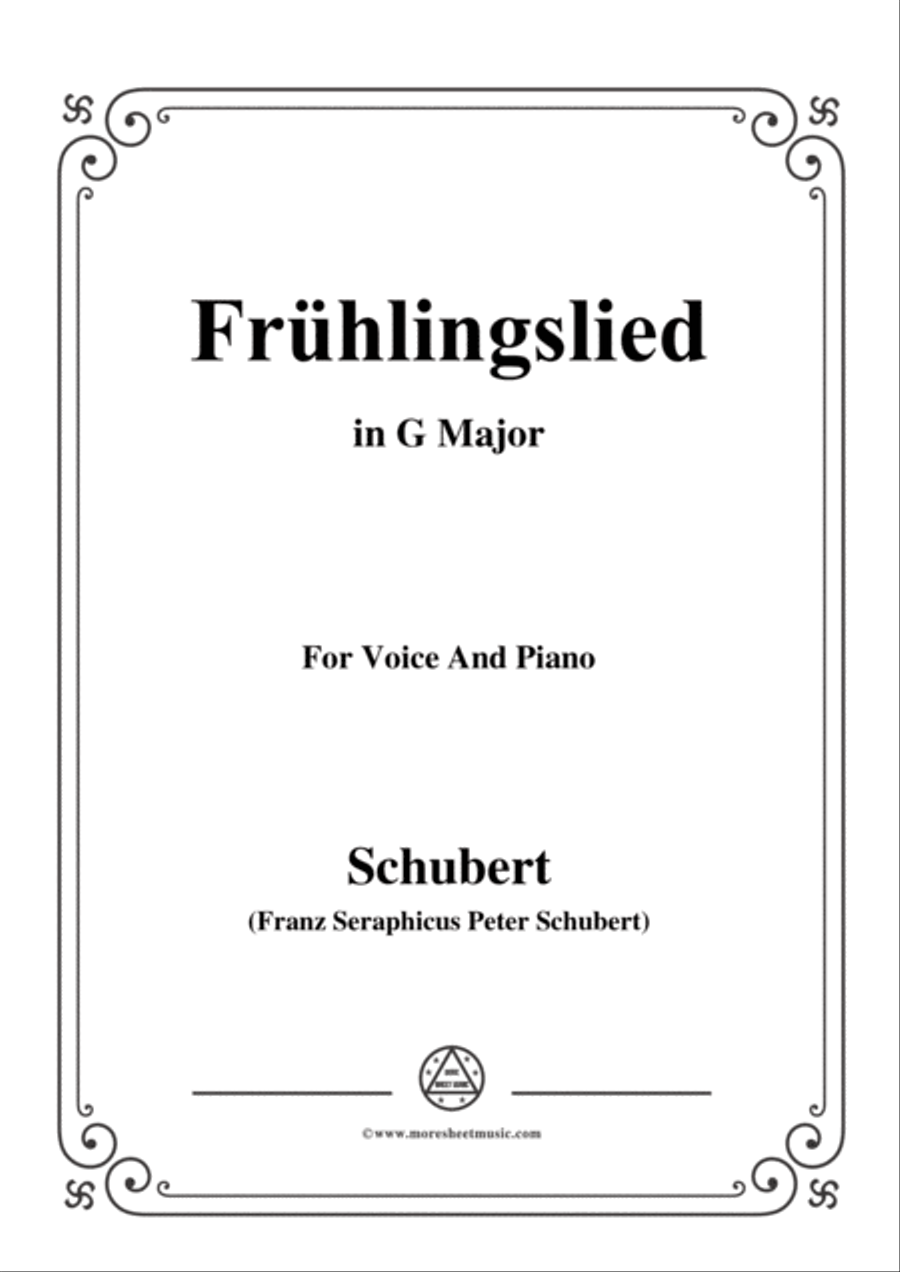 Schubert-Frühlingslied,in G Major,for Voice and Piano Voice Solo scores gallery preview page 1