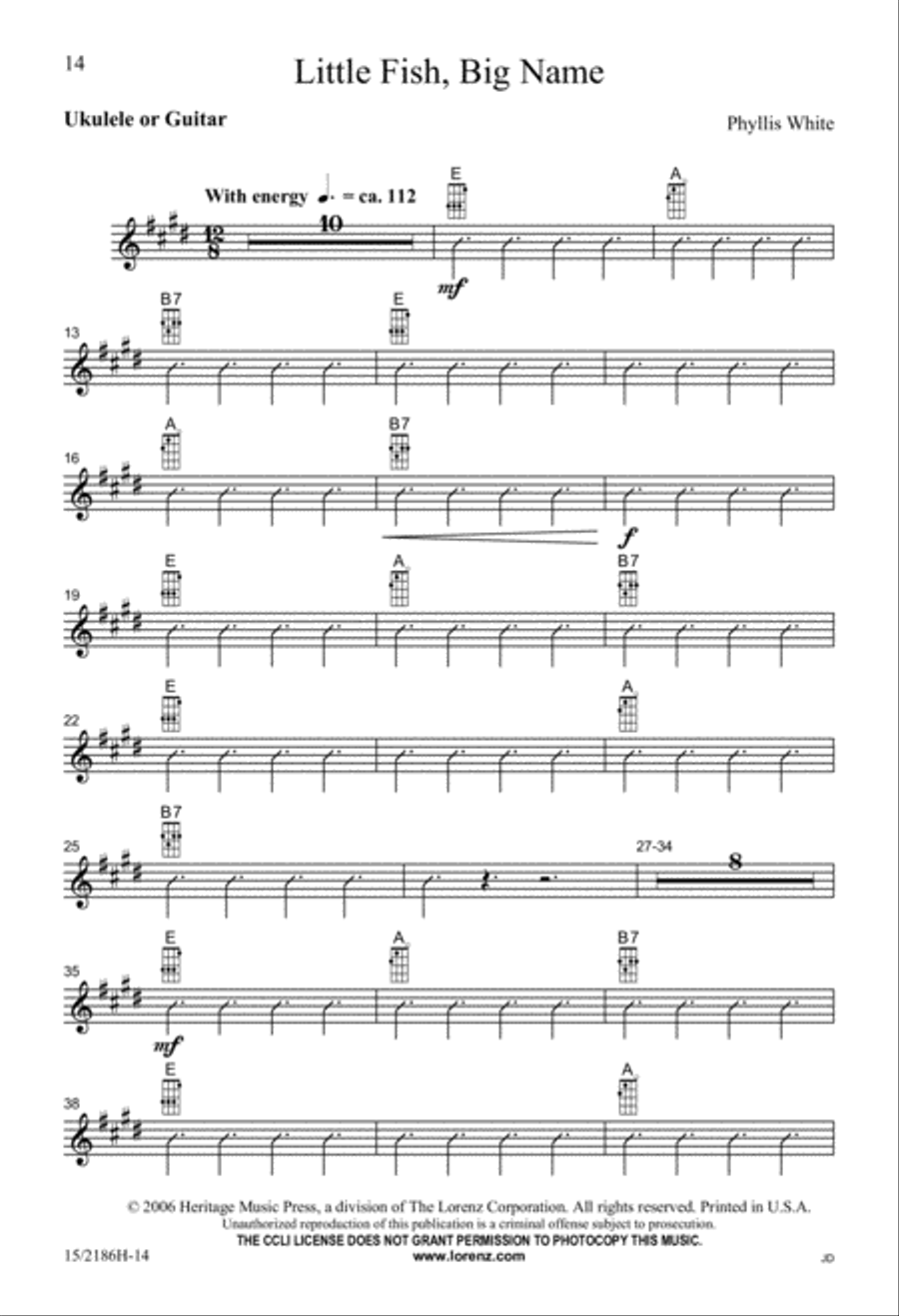 Little Fish, Big Name (The Happy Hawaiian Humu) Unison Choir scores gallery preview page 14