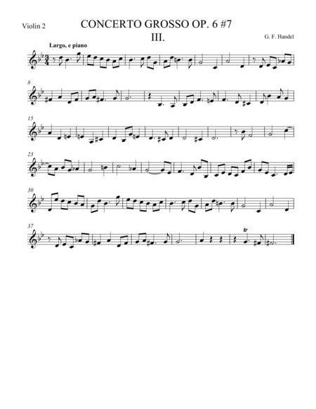 Concerto Grosso Op. 6 #7 Movement III