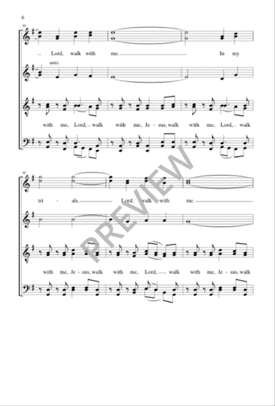 I Want Jesus to Walk with Me SSAATTBB scores gallery preview page 6