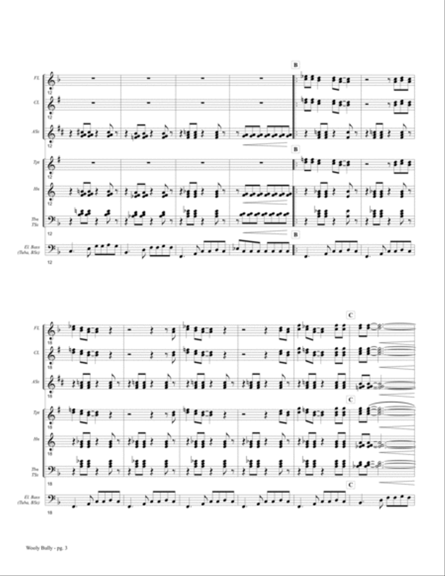 Wooly Bully Jazz Ensemble scores gallery preview page 4