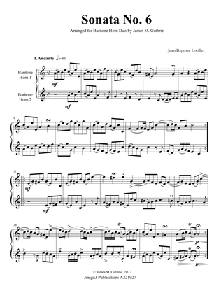 Loeillet: Sonata No. 6 for Baritone Horn Duo