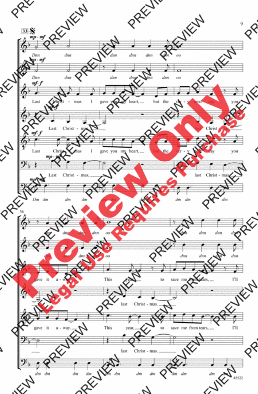 Last Christmas 4-Part scores gallery preview page 23