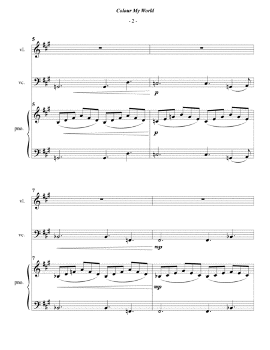 Colour My World Piano Trio scores gallery preview page 2