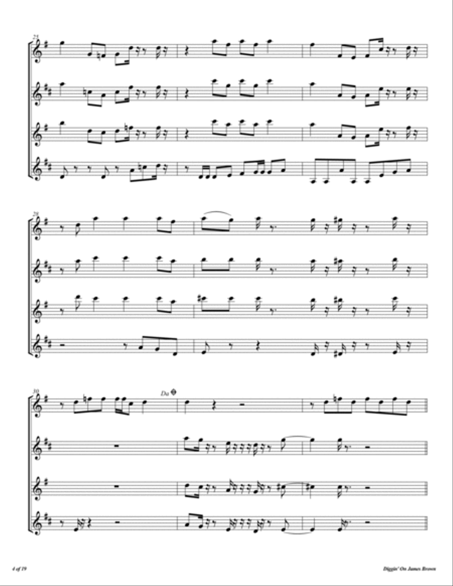 Diggin' On James Brown Woodwind Quartet scores gallery preview page 5