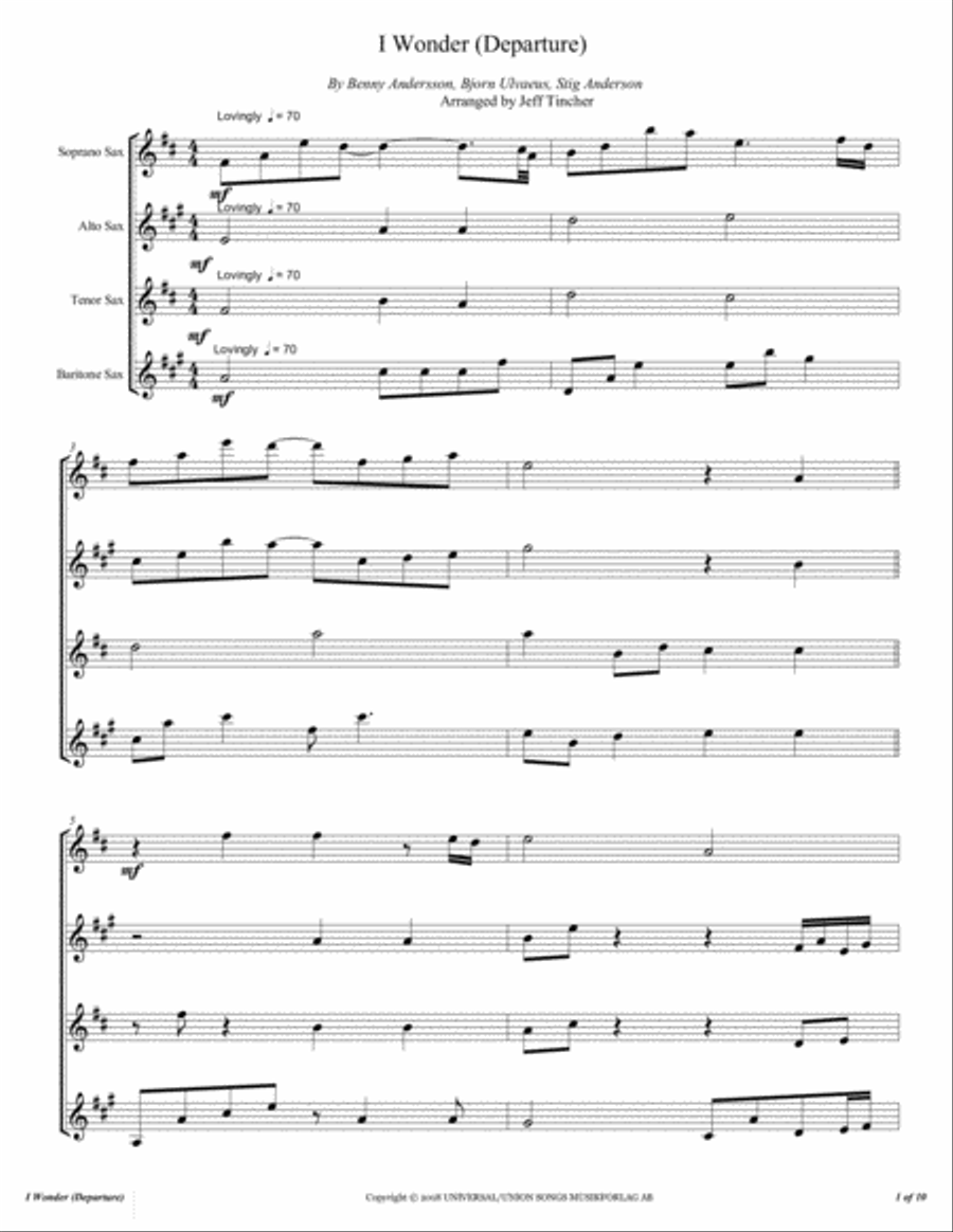 I Wonder (departure) Woodwind Quartet scores gallery preview page 2
