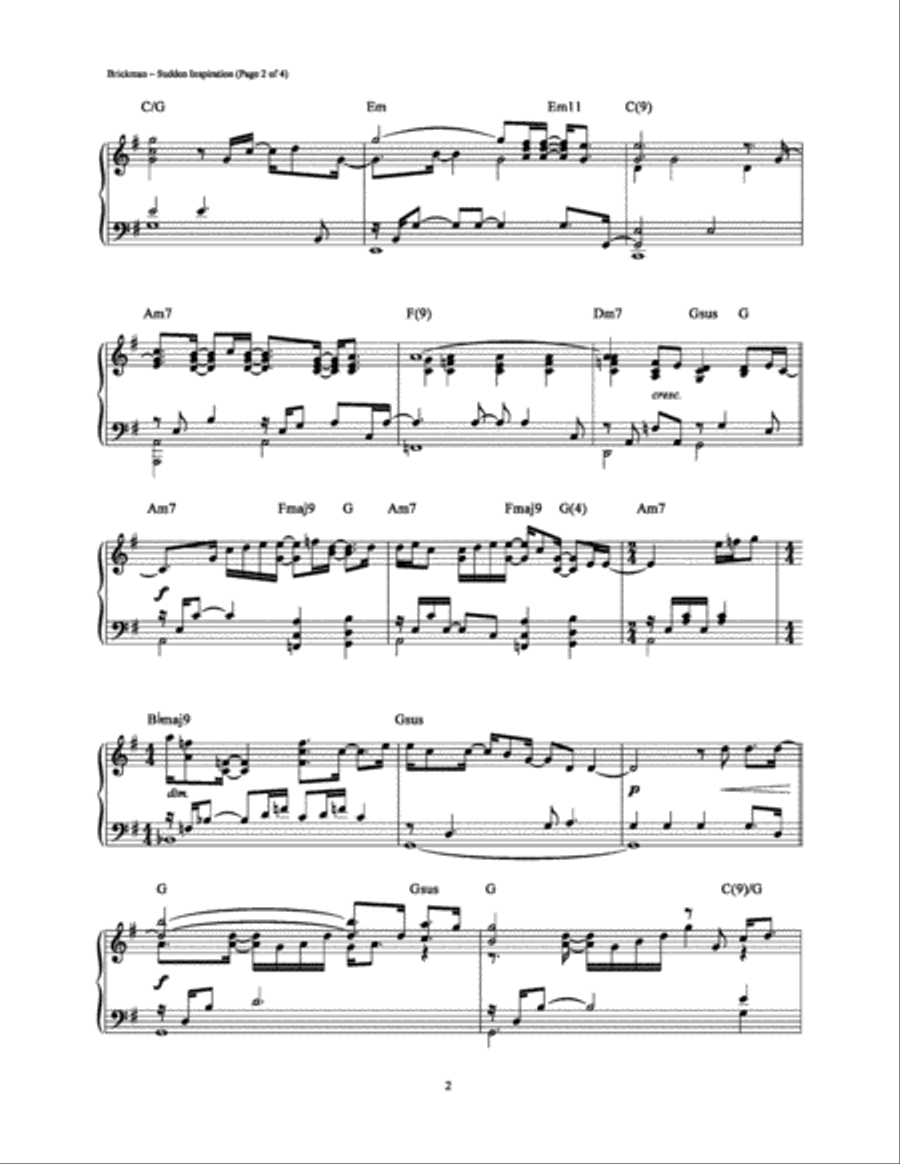 Sudden Inspiration Piano Solo scores gallery preview page 2