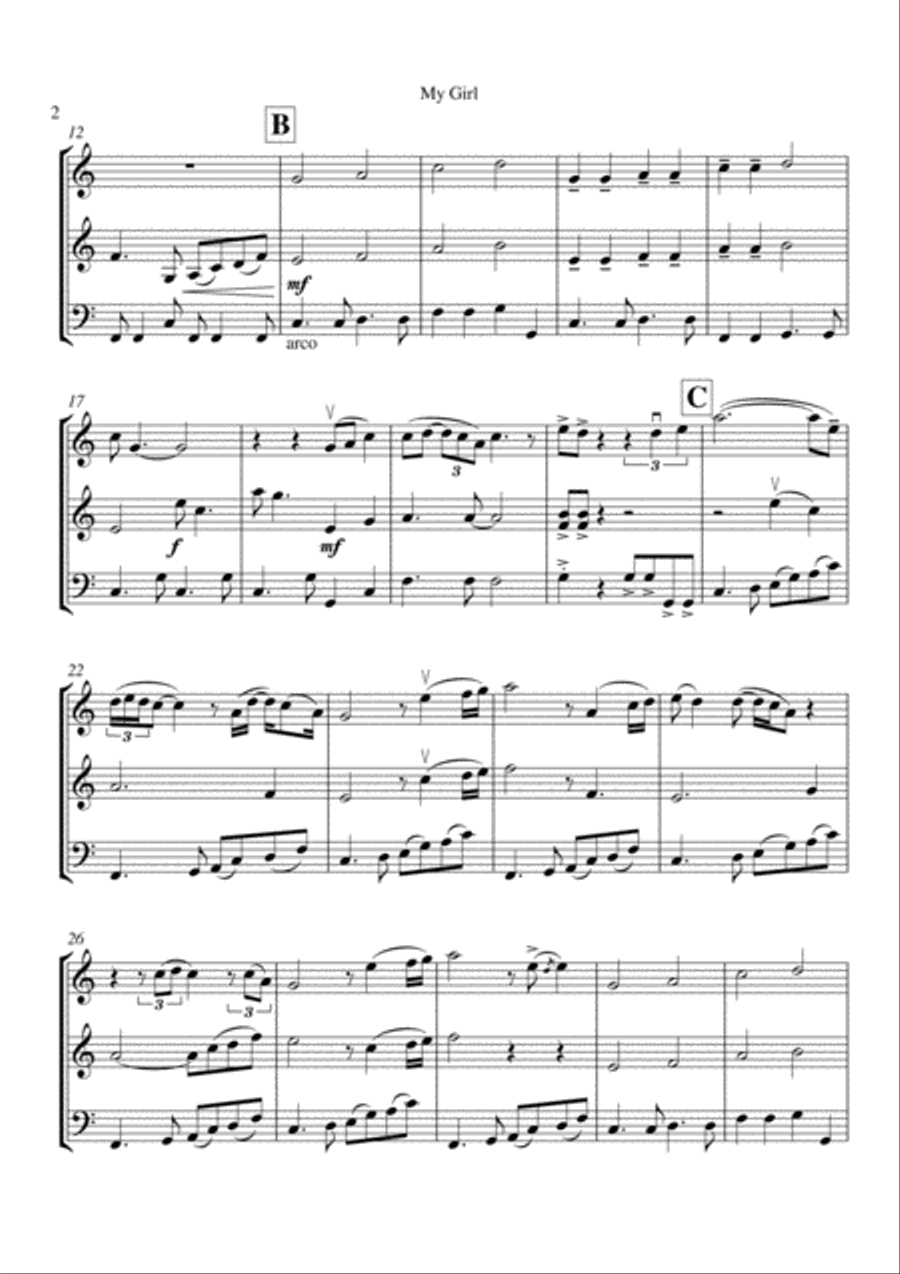 My Girl String Trio scores gallery preview page 3