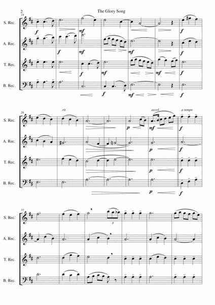 Variations on the Glory Song for recorder quartet image number null