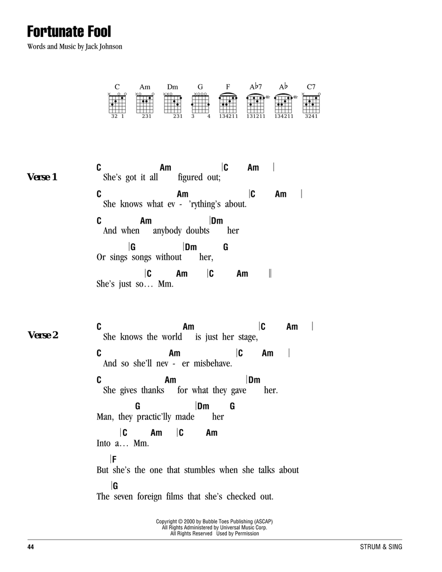 Fortunate Fool Fortunate Fool Acoustic Guitar scores gallery preview page 1