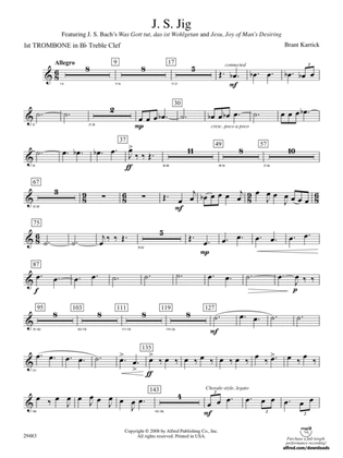 Book cover for J.S. Jig: (wp) 1st B-flat Trombone T.C.