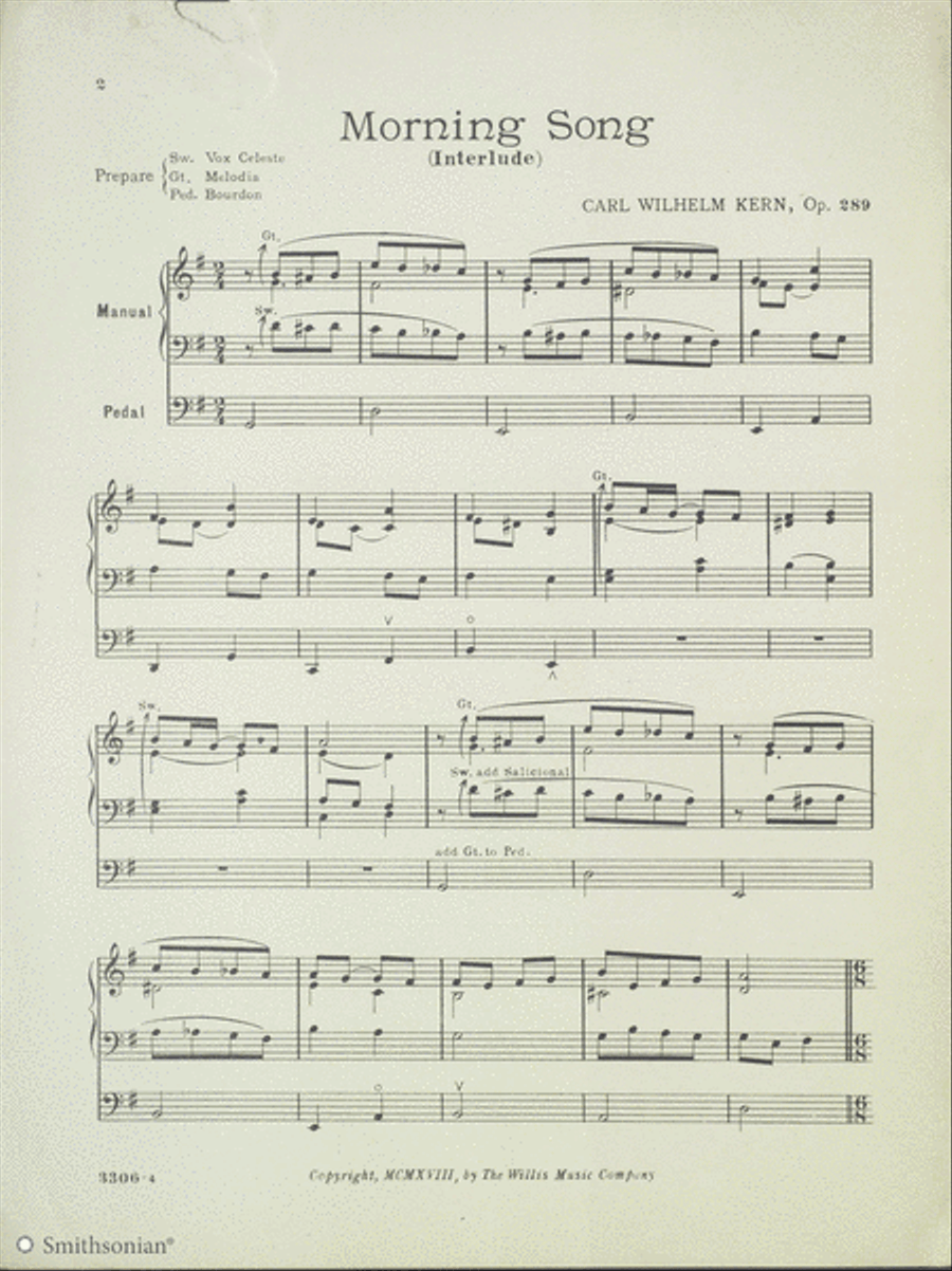 Morning Song Morning Song Organ Solo scores gallery preview page 2