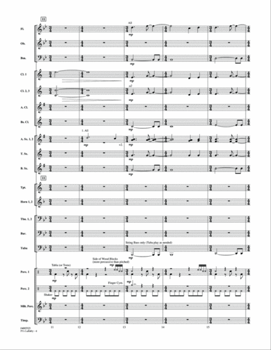 Pi's Lullaby (from Life of Pi) - Conductor Score (Full Score) Concert Band scores gallery preview page 4