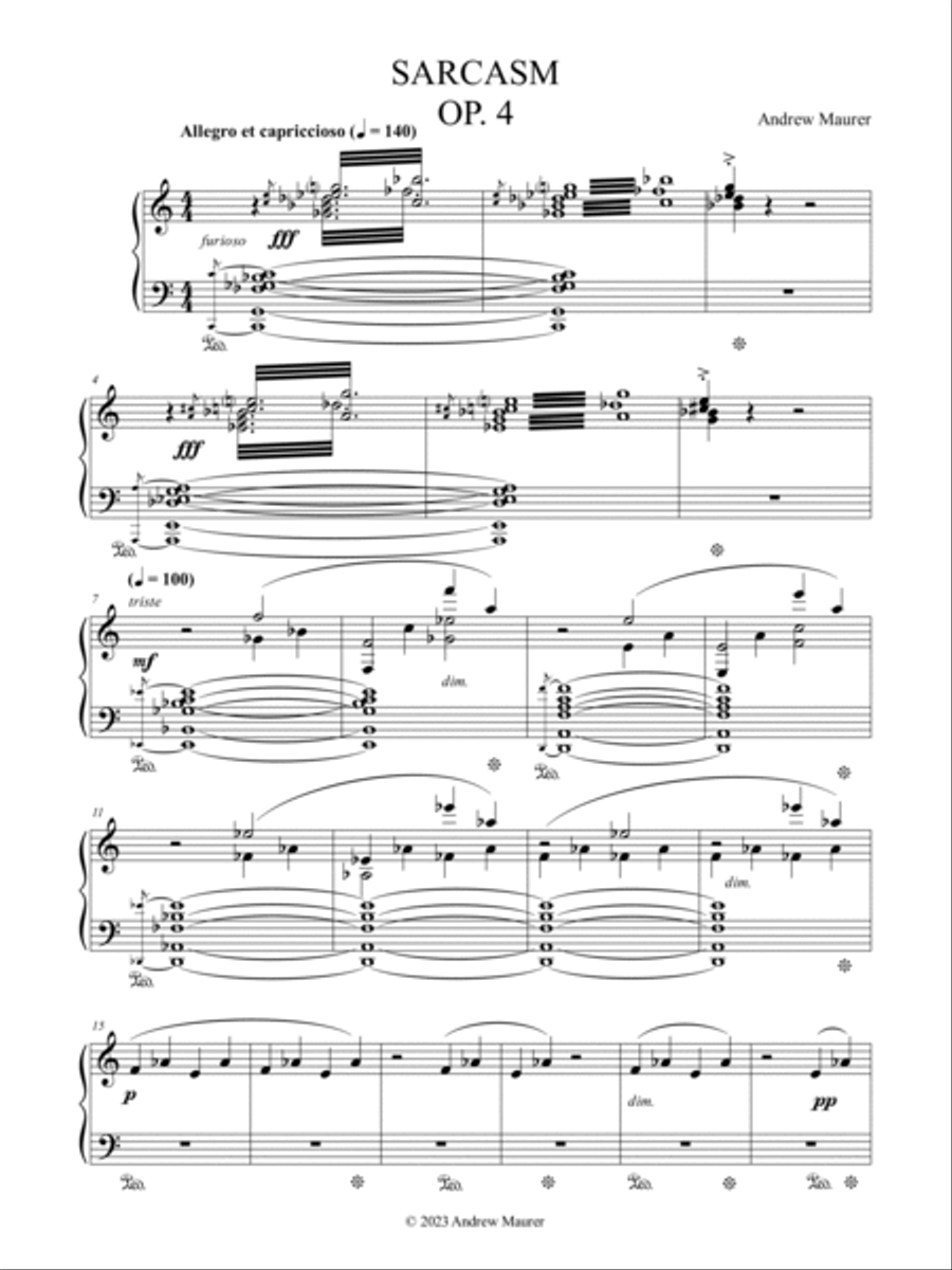 Sarcasm Op. 4 Piano Solo scores gallery preview page 4