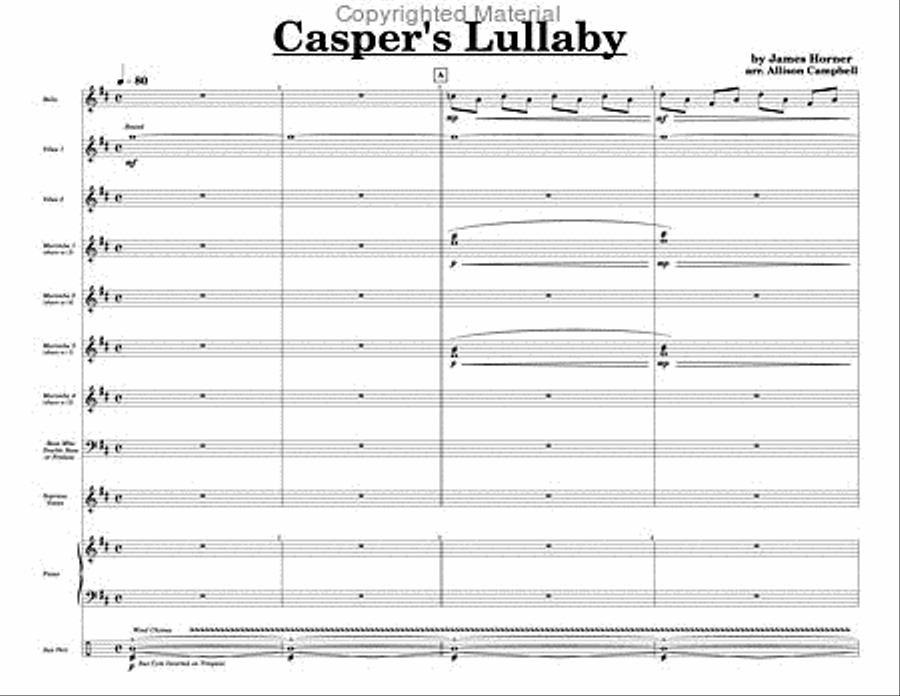 Casper's Lullaby Percussion Ensemble scores gallery preview page 2