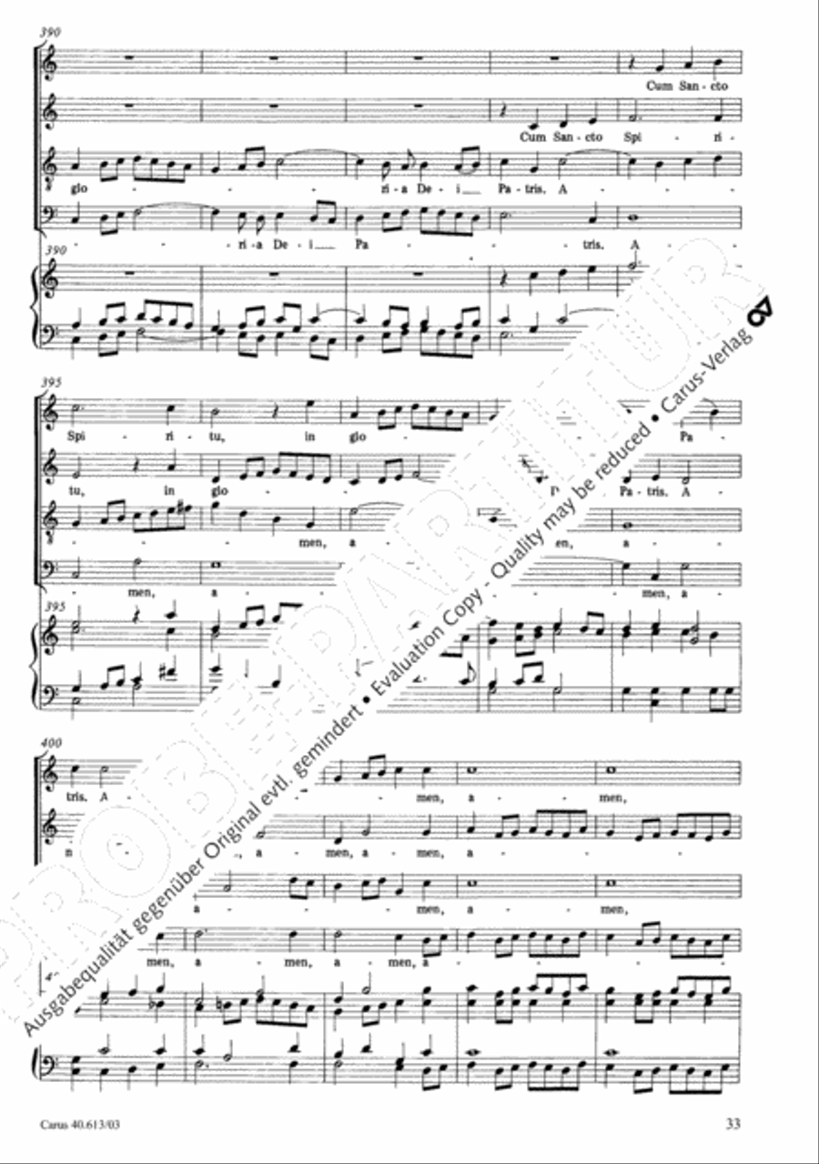 Mass in C (Missa in C) 4-Part scores gallery preview page 34