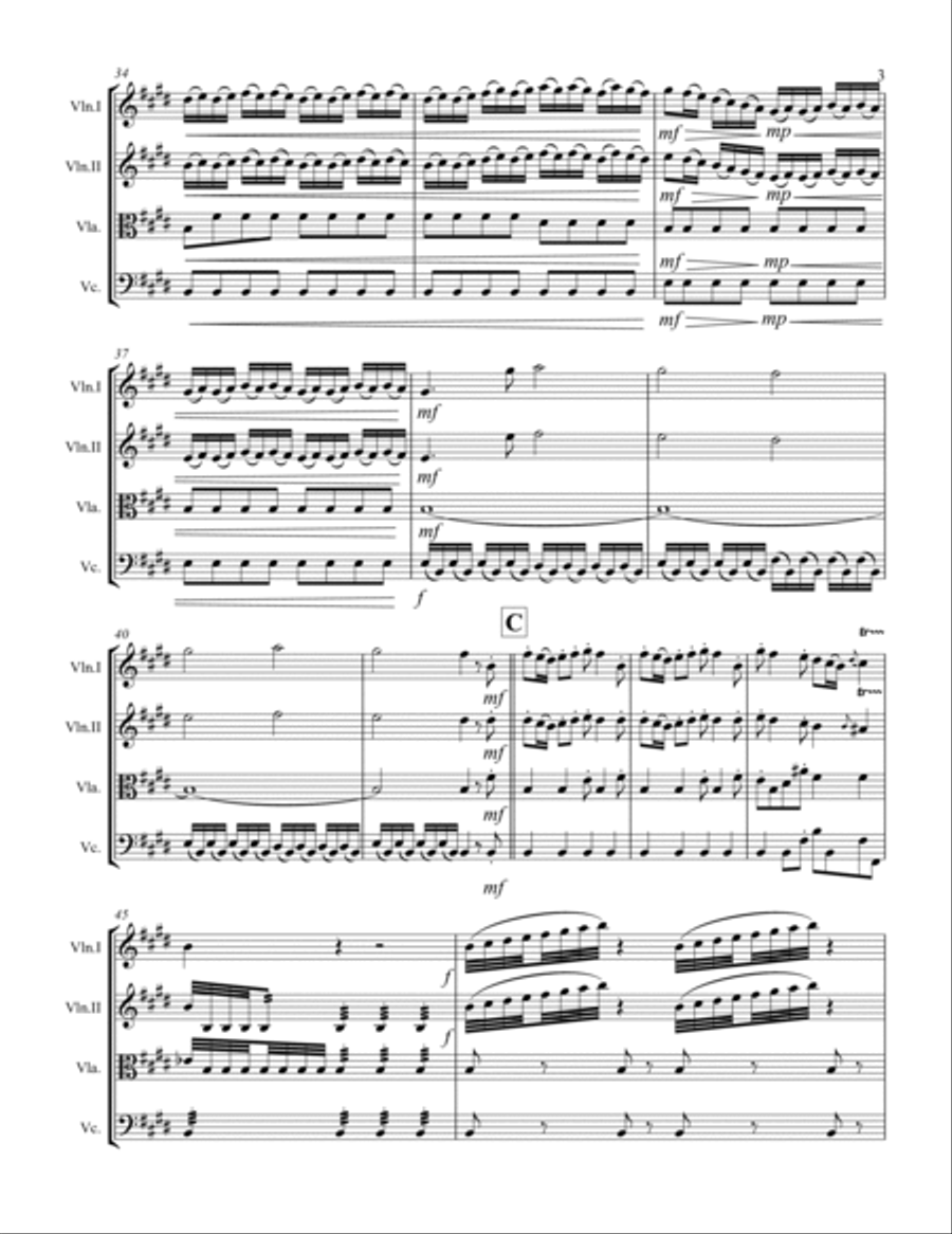 The Four Seasons - La Primavera (for String Quartet) String Quartet scores gallery preview page 4