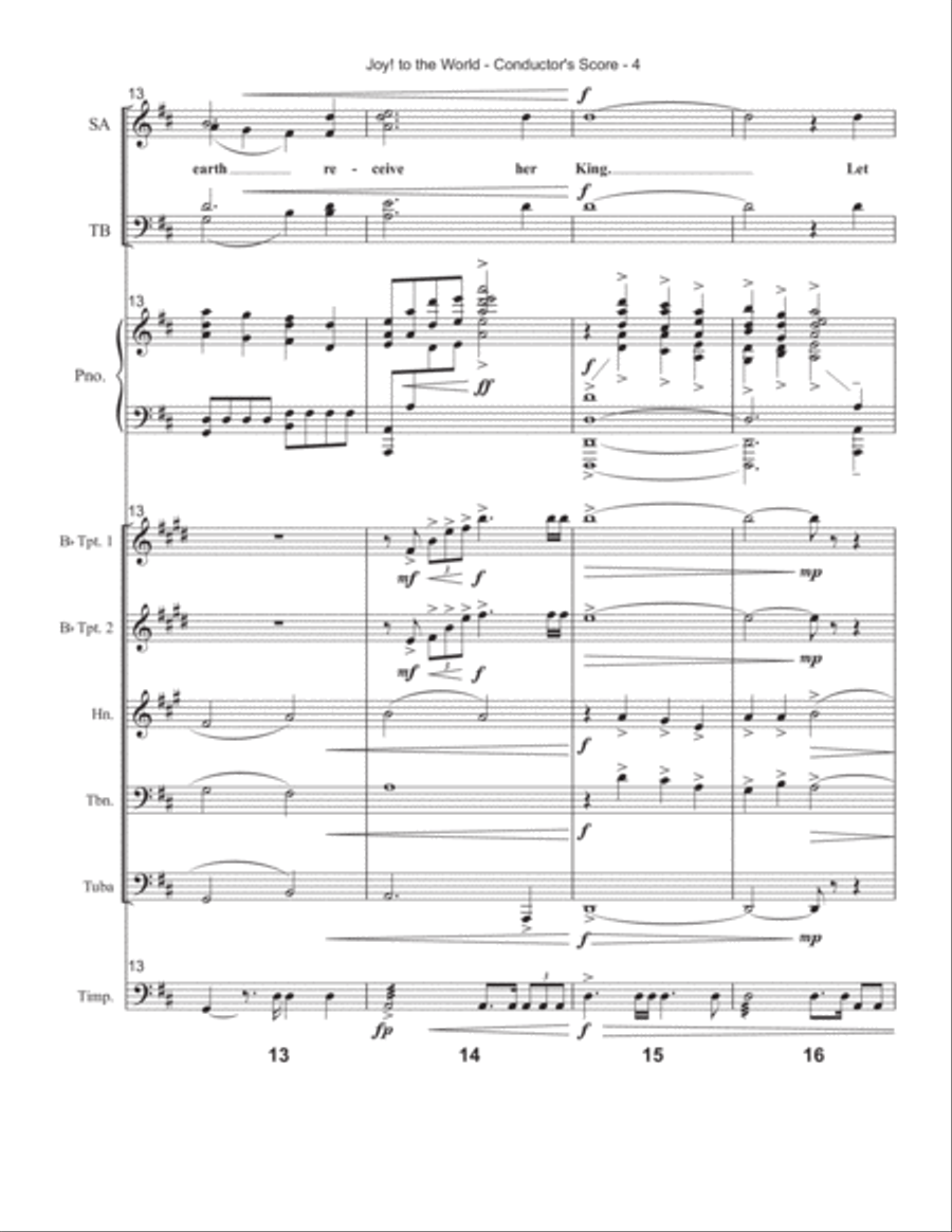 Joy! to the World - Brass and Percussion Score and Parts Choir scores gallery preview page 7