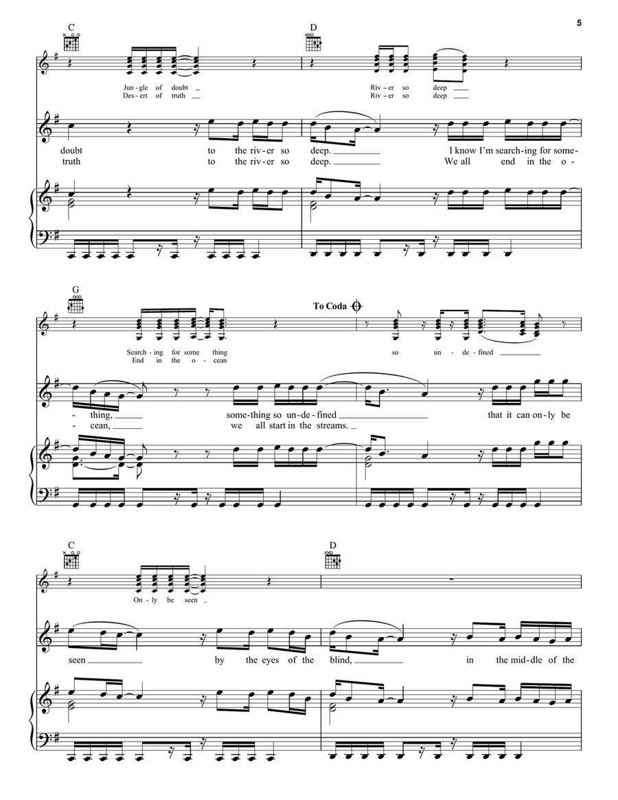 The River Of Dreams The River Of Dreams Piano, Vocal, Guitar scores gallery preview page 5