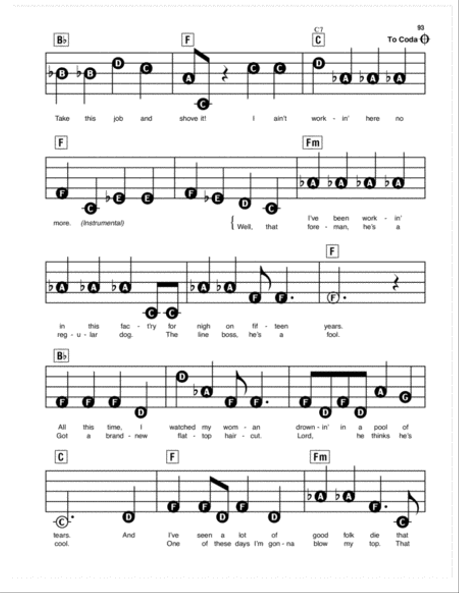 Take This Job And Shove It Electronic Keyboard scores gallery preview page 2