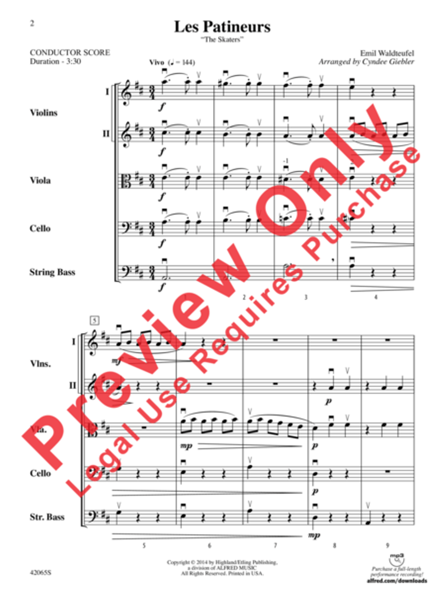 Les Patineurs String Orchestra scores gallery preview page 3