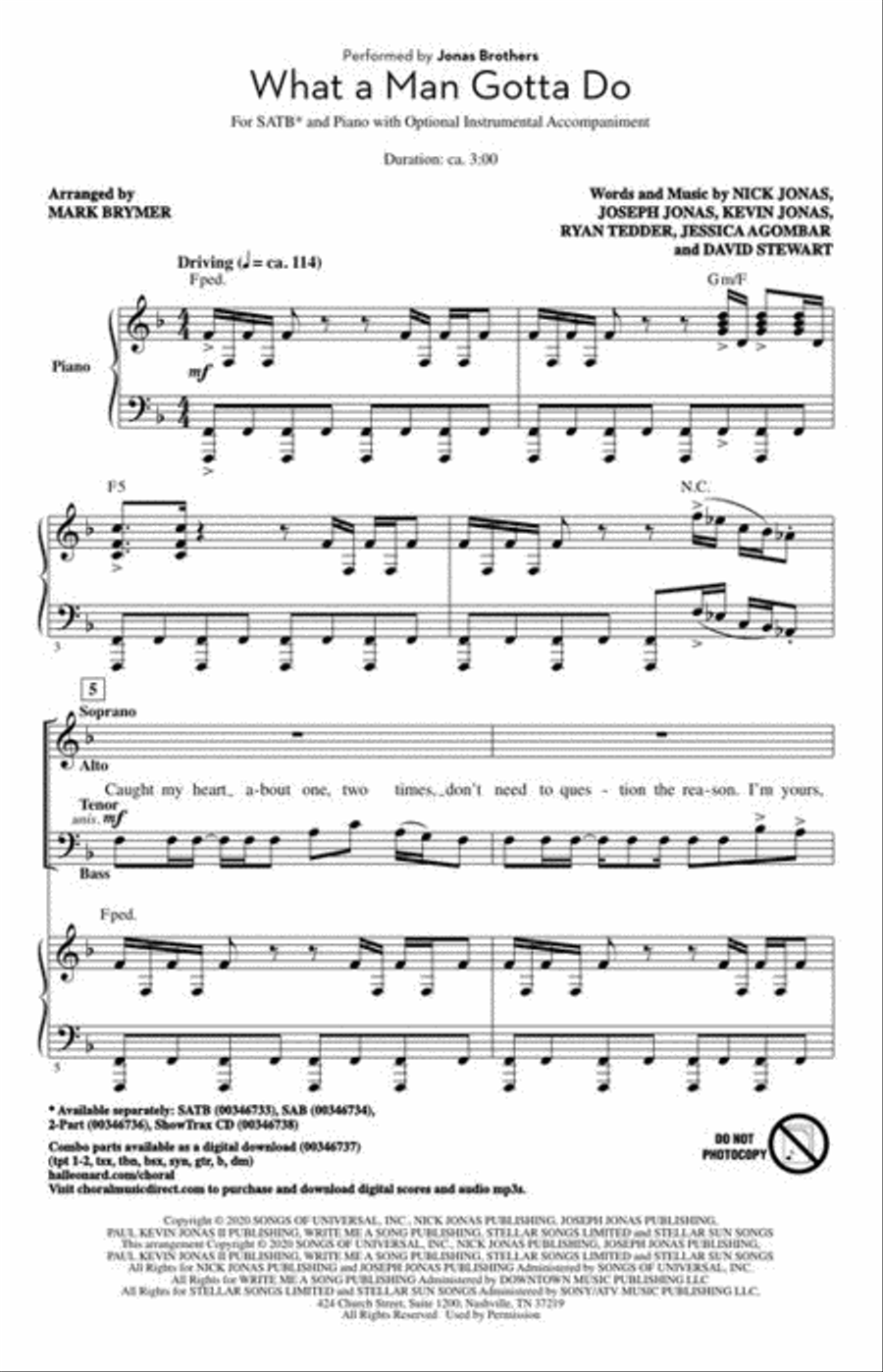 What a Man Gotta Do 4-Part scores gallery preview page 3