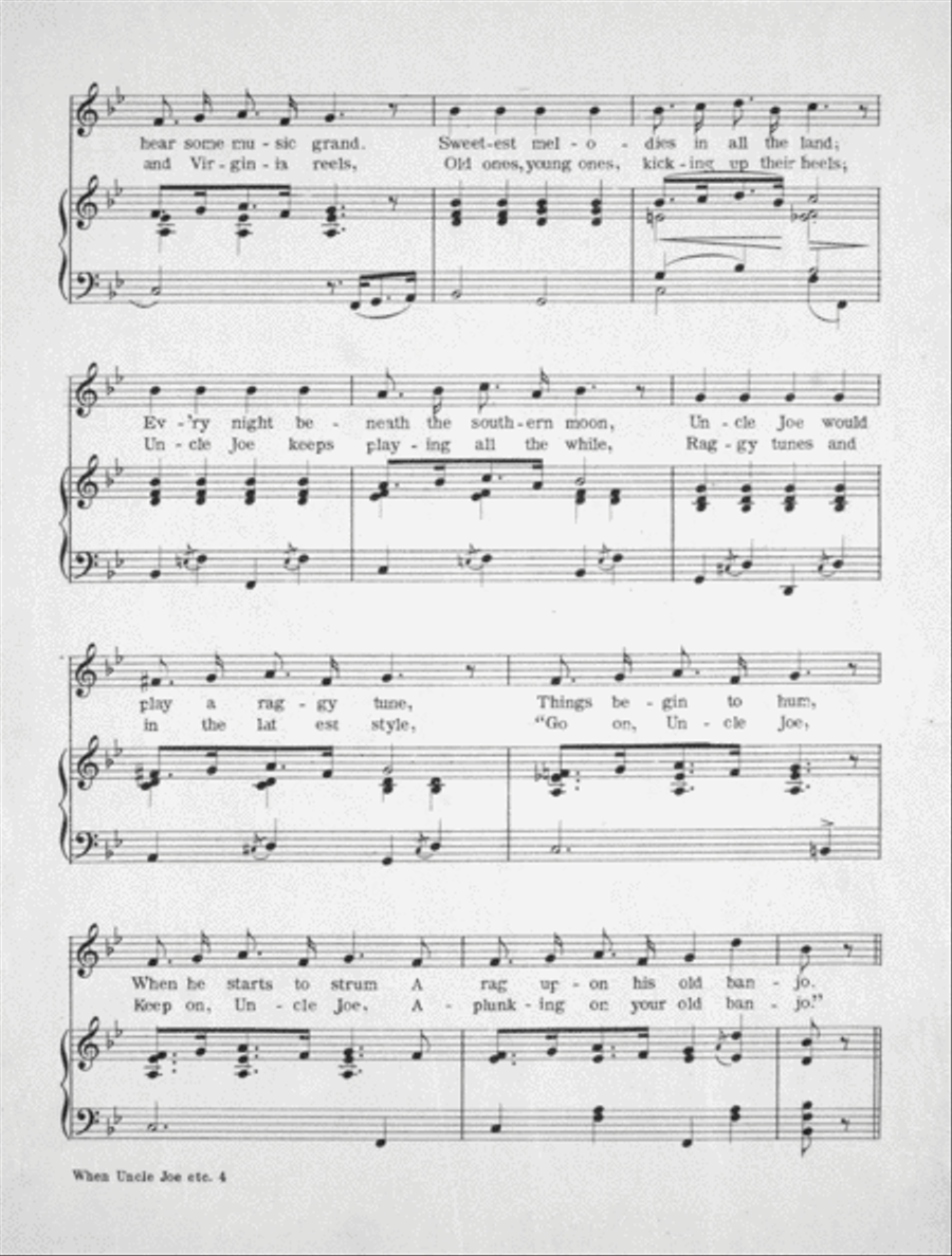 When Uncle Joe Plays a Rag on His Old Banjo Voice scores gallery preview page 3