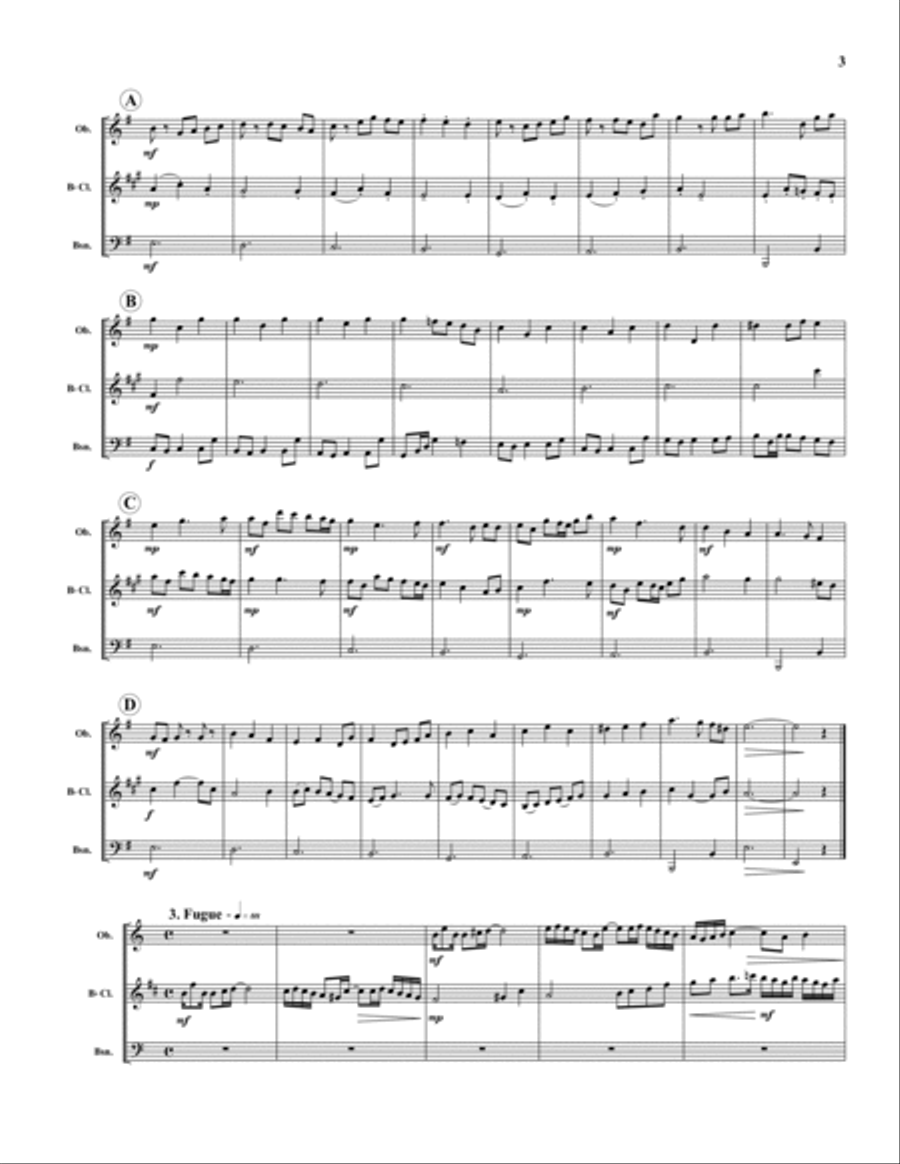 3 Short Pieces Woodwind Trio scores gallery preview page 3