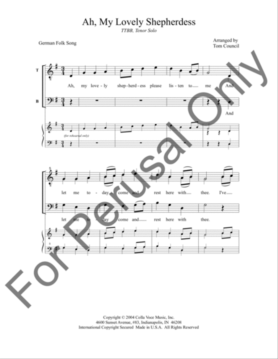Ah, My Lovely Shepherdess TTBB scores gallery preview page 2