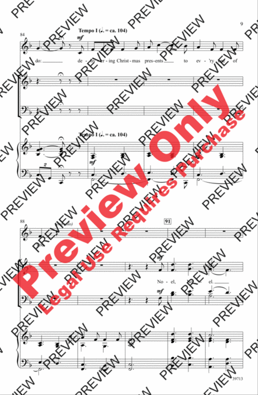 Jonathan's Bell Carol 4-Part scores gallery preview page 9