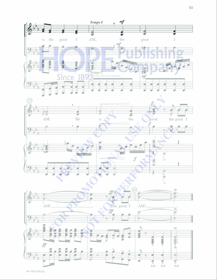 We Will Glorify 4-Part scores gallery preview page 11