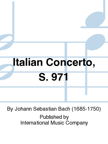 Italian Concerto, BWV971 (BISCHOFF)