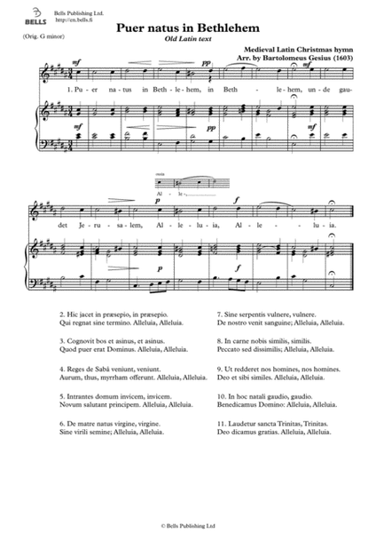 Puer natus in Bethlehem (Solo song) (C-sharp minor)