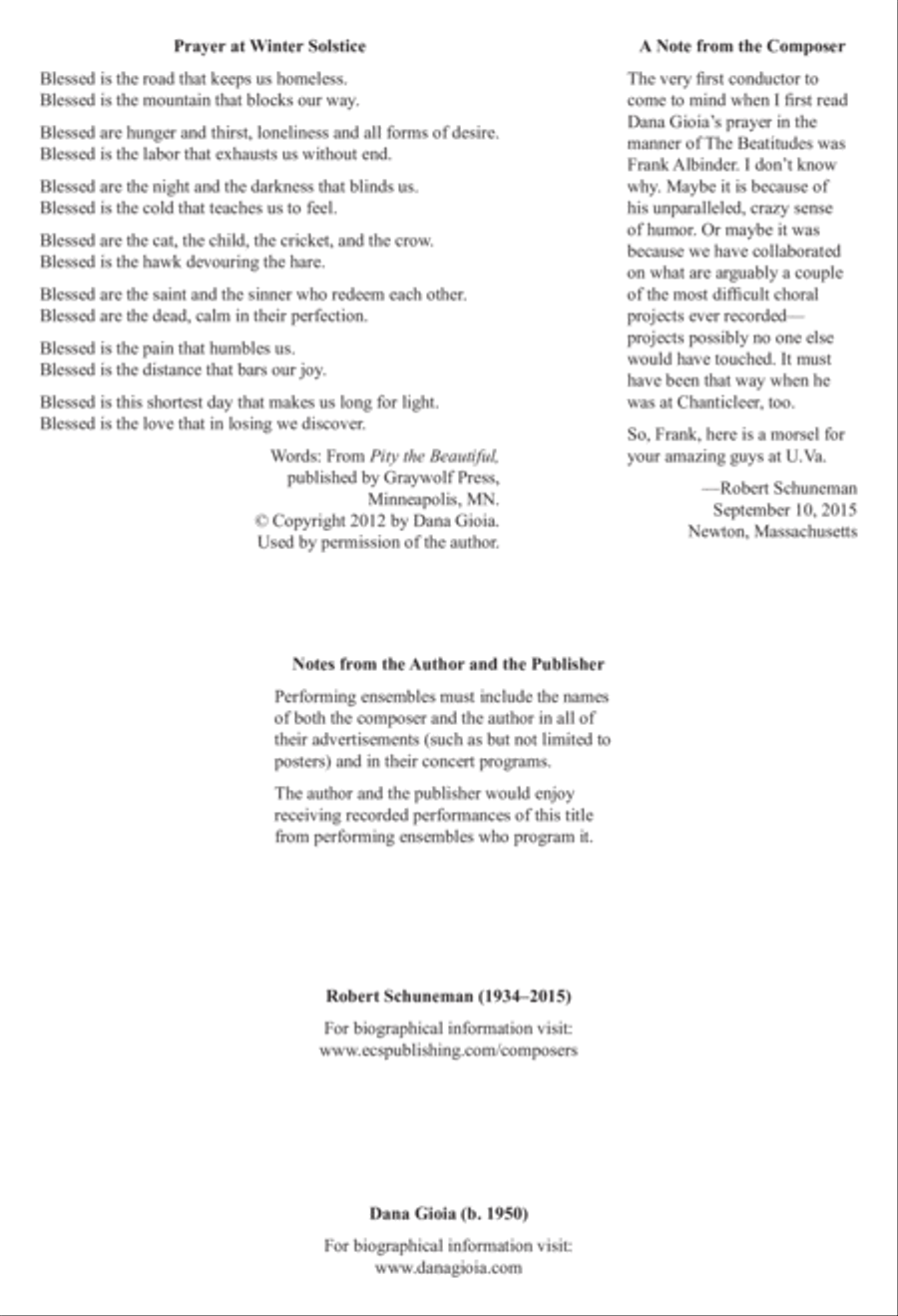 Prayer at Winter Solstice (Downloadable)