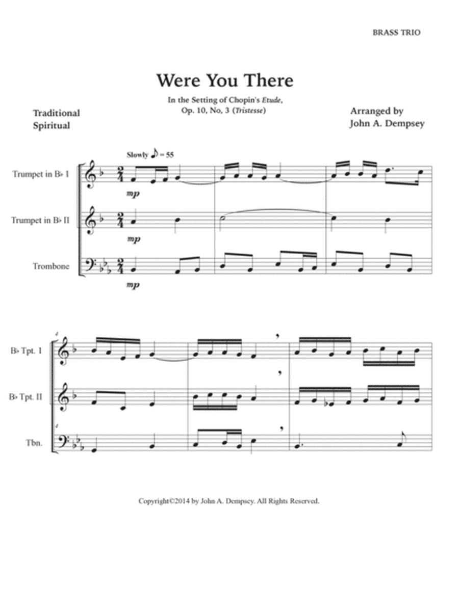 Were You There (Brass Trio): Two Trumpets and Trombone image number null