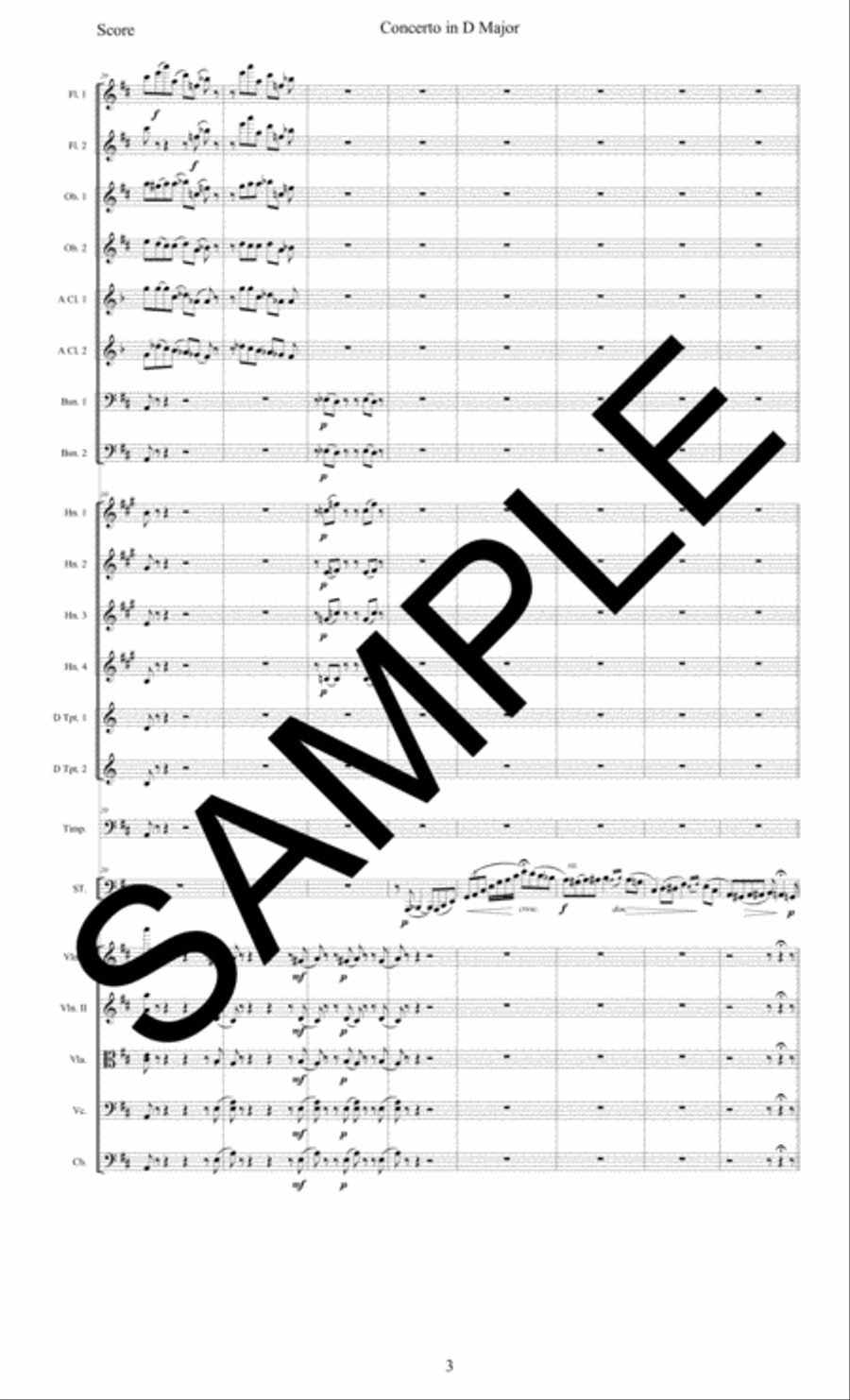 Concerto in D Major for Tuba and Orchestra Full Orchestra scores gallery preview page 3