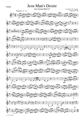 Bach Jesu, Joy of Man's Desire, BWV147, for piano trio, PB003
